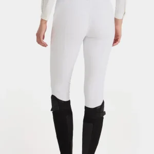 X-Prime Damen Reithose mit Kniebesatz White 32