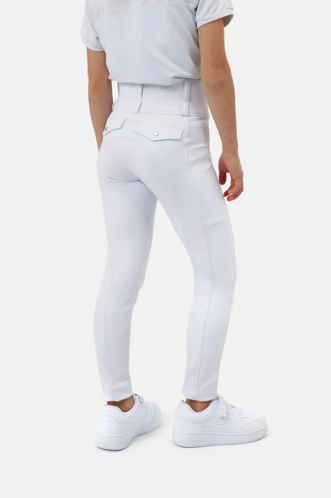 Young Rider Anya Hybrid Vollbesatz-Reithose White 158-164