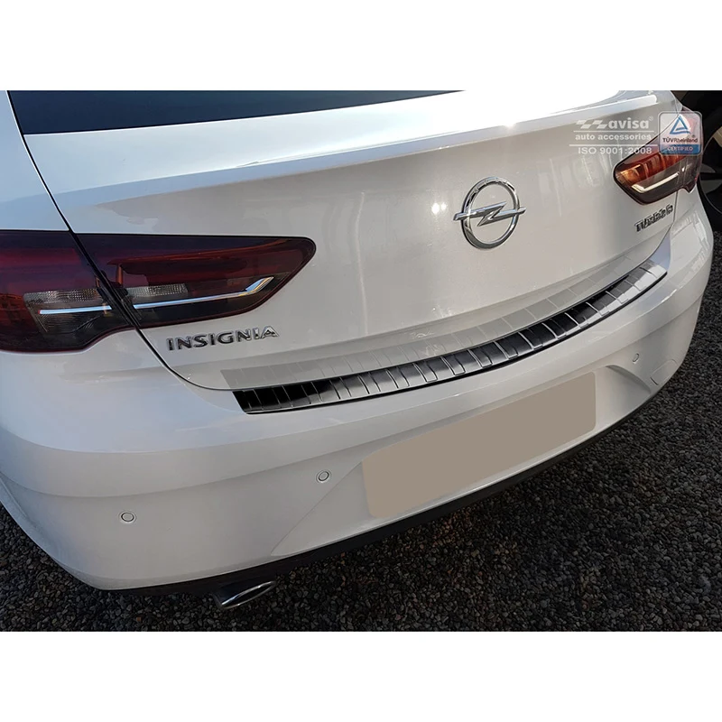 Avisa, Schwarz Edelstahl Heckstoßstangenschutz passend für Opel Insignia Grand Sport 5-türer 2017-2020 & FL 2020- Ribs