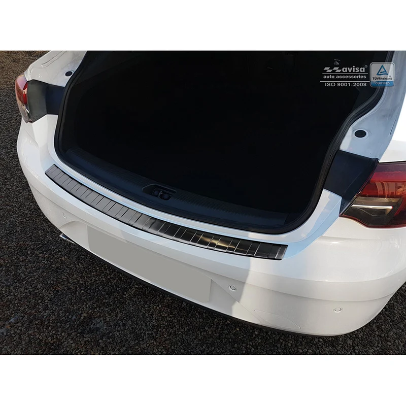 Avisa, Schwarz Edelstahl Heckstoßstangenschutz passend für Opel Insignia Grand Sport 5-türer 2017-2020 & FL 2020- Ribs