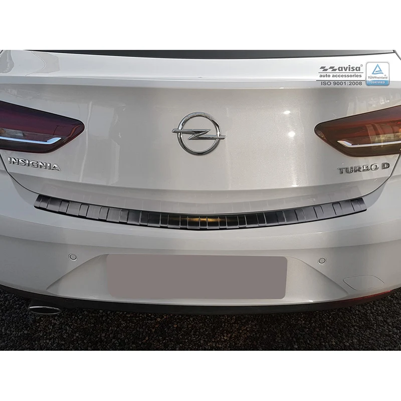 Avisa, Schwarz Edelstahl Heckstoßstangenschutz passend für Opel Insignia Grand Sport 5-türer 2017-2020 & FL 2020- Ribs