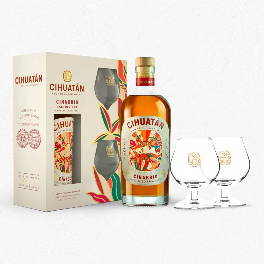 Cihuatan Cinabrio 12YO 40% 0,7L inkl. 2 Gläsern - Geschenkset