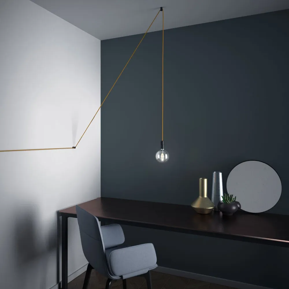 Dezentrator, V-förmiger Haken für textile Stromkabel Decke oder Wand – Schwarz