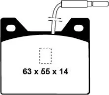EBC Blackstuff Bremsbeläge Hinterachse DP122 ohne R90 für Peugeot 504 2.0 TI (78kw/ 106PS) Baujahr: 01/71-06/83 mit HSN TS...