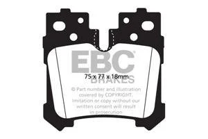 EBC Blackstuff Bremsbeläge Hinterachse DP1812 ohne R90 für Lexus LS (4) 460 (285kw/ 388PS) Baujahr: 09/12- mit HSN TSN: 50...