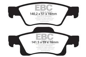 EBC Blackstuff Bremsbeläge Hinterachse DP1872 ohne R90 für Jeep Grand Cherokee 4 3.0 CRD V6 (140kw/ 190PS) Baujahr: 02/11-...