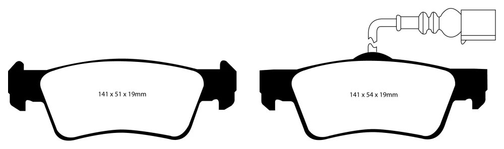 EBC Blackstuff Bremsbeläge Hinterachse DP1907 mit R90 für VW Transporter T5 3.2 V6 4motion (173kw/ 235PS) Baujahr: 11/03-1...