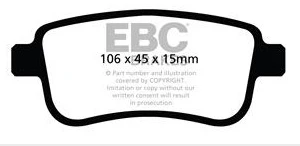 EBC Blackstuff Bremsbeläge Hinterachse DPX2025 mit R90 für Renault CAPTUR II Blue dCi 95 (HFAF) (70kw/ 95PS) Baujahr: 01/2...