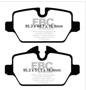 EBC Blackstuff Bremsbeläge Hinterachse DPX2102 mit R90 für Mini Mini Countryman Cooper SD (105kw/ 143PS) Baujahr: 02/11- m...