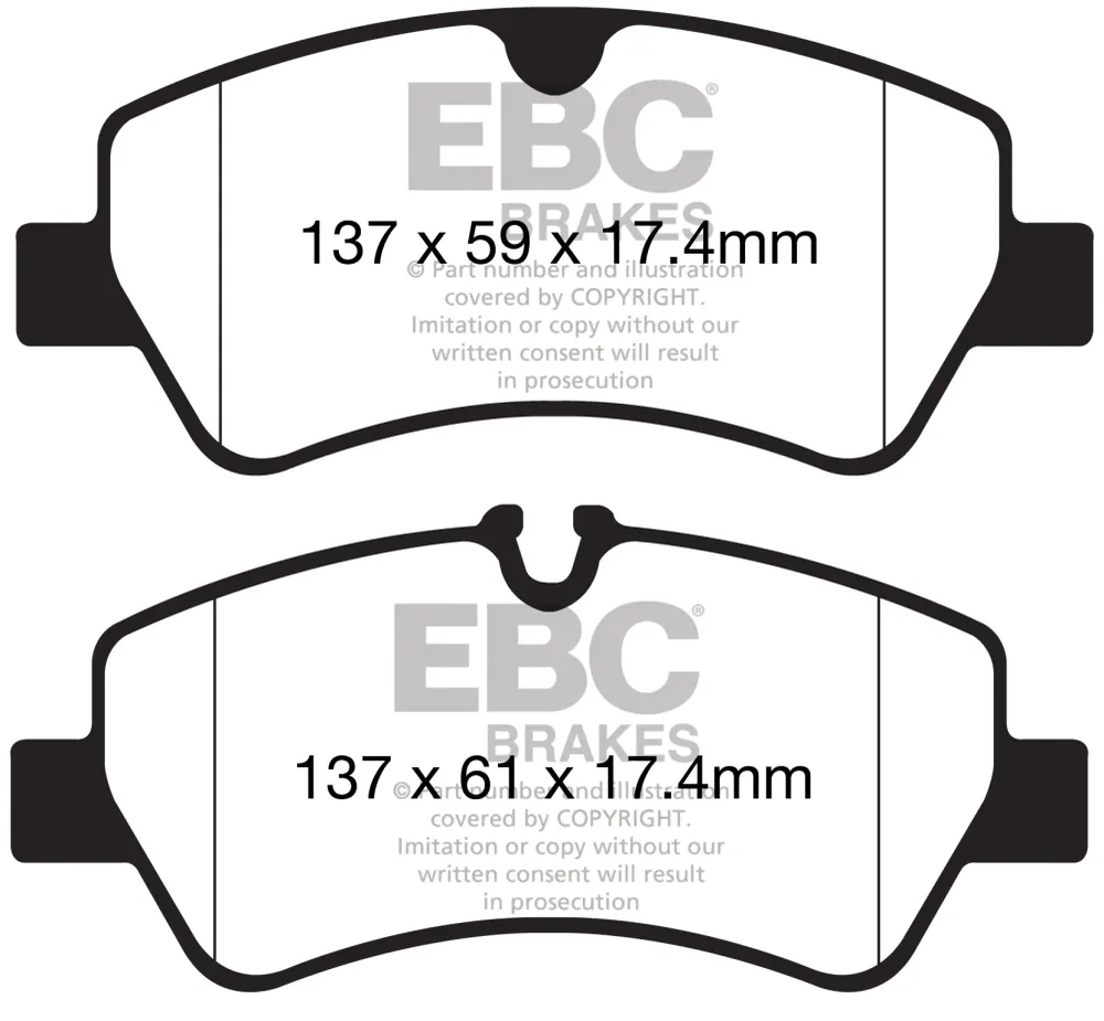 EBC Blackstuff Bremsbeläge Hinterachse DPX2152 mit R90 für Ford Transit Custom 2.2 TDCi (74kw/ 100PS) Baujahr: 12/12- mit...