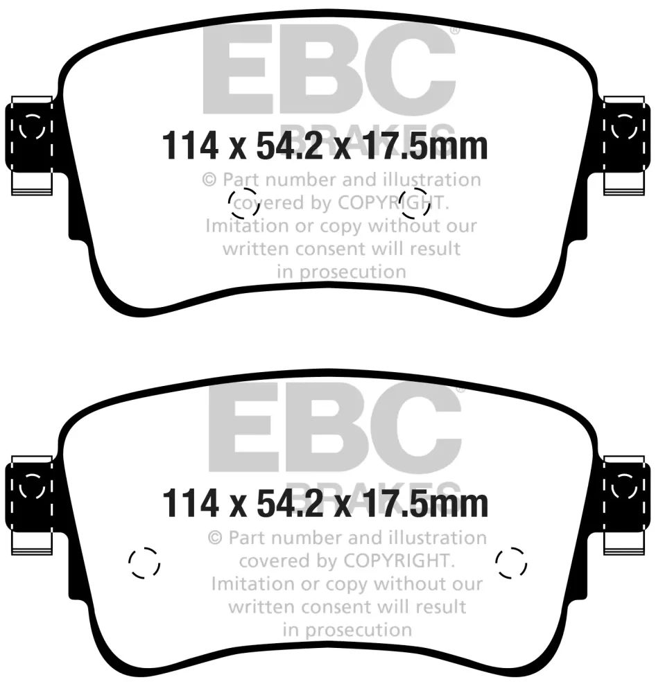 EBC Blackstuff Bremsbeläge Hinterachse DPX2435 mit R90 für Audi Q5 50 TDI Mild Hybrid quattro (210kw/ 286PS) Baujahr: 06/2...