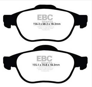 EBC Blackstuff Bremsbeläge Vorderachse DP1353/2 ohne R90 für Renault Grand Scenic 2 45444 (83kw/ 113PS) Baujahr: 04- mit H...