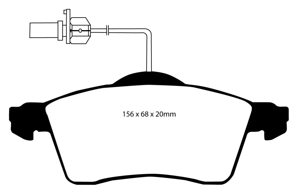 EBC Blackstuff Bremsbeläge Vorderachse DP1398 mit R90 für VW Transporter T4 2.4 D (57kw/ 78PS) Baujahr: 09/90-04/03 mit HS...