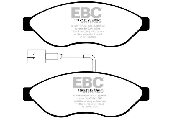 EBC Blackstuff Bremsbeläge Vorderachse DP1968/2 mit R90 für Fiat Ducato 5 3.0 D Multijet (130kw/ 177PS) Baujahr: 06/11- mi...