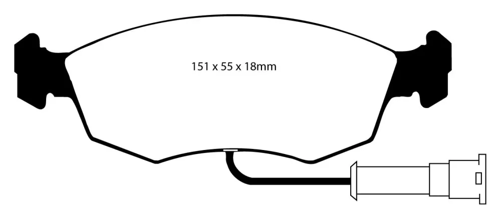 EBC Blackstuff Bremsbeläge Vorderachse DP473 mit R90 für Ford Escort 6 1.8i 16V (96kw/ 130PS) Baujahr: 02/93-01/95 mit HSN...