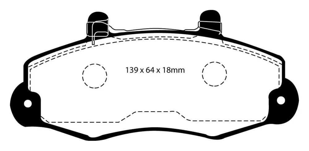 EBC Blackstuff Bremsbeläge Vorderachse DP918/2 mit R90 für Ford Transit 4 2.5 TD (63kw/ 85PS) Baujahr: 06/94-03/00 mit HSN...