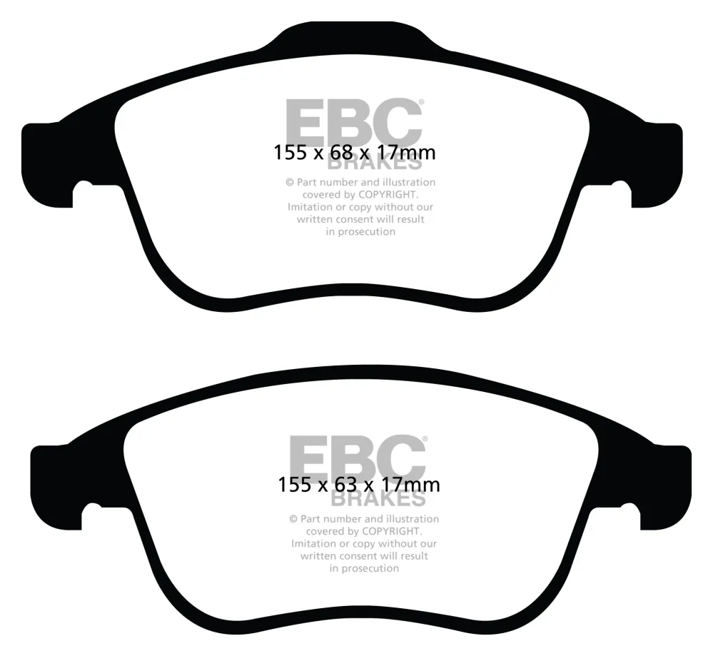 EBC Blackstuff Bremsbeläge Vorderachse DPX2024 mit R90 für Renault Grand Scenic 3 1.2 Tce (JZ16) (97kw/ 132PS) Baujahr: 01...