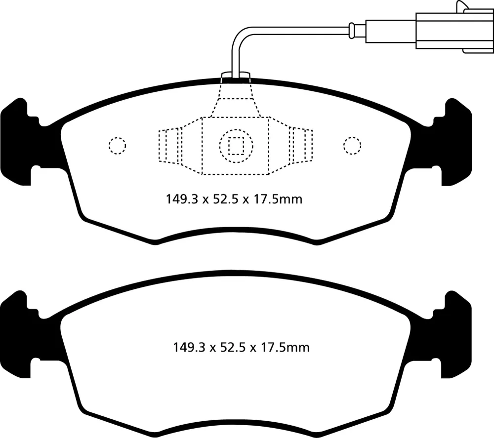 EBC Blackstuff Bremsbeläge Vorderachse DPX2141 mit R90 für Fiat Punto 1.3 Multijet (55kw/ 75PS) Baujahr: 03/12- mit HSN TS...