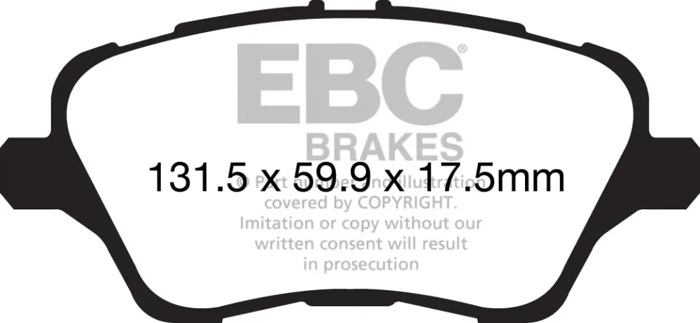 EBC Blackstuff Bremsbeläge Vorderachse DPX2149 mit R90 für Ford Fiesta 7 1.0 EcoBoost (74kw/ 101PS) Baujahr: 01/17- mit HS...