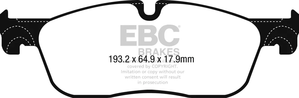 EBC Blackstuff Bremsbeläge Vorderachse DPX2251 mit R90 für Jaguar XF SPORTBRAKE 2.0 D (120kw/ 163PS) Baujahr: 07/17- mit H...