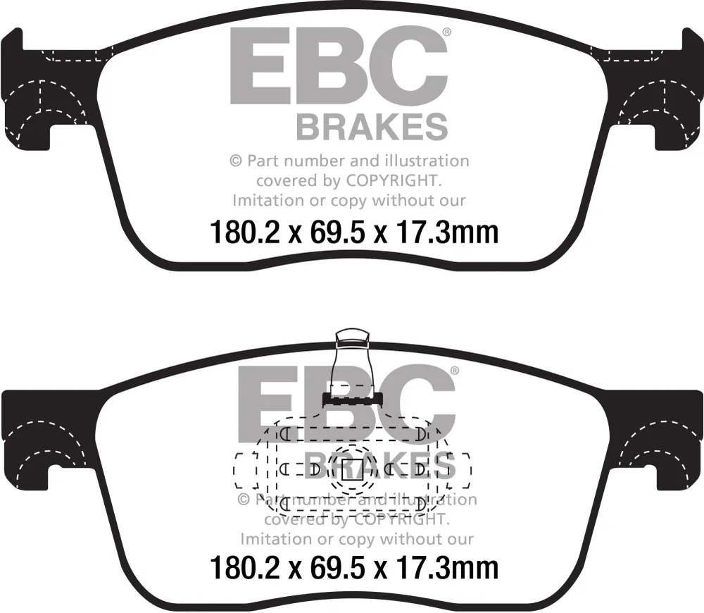 EBC Blackstuff Bremsbeläge Vorderachse DPX2308 mit R90 für Peugeot Expert 1.6 BlueHDi 180 (130kw/ 178PS) Baujahr: 04/16- m...