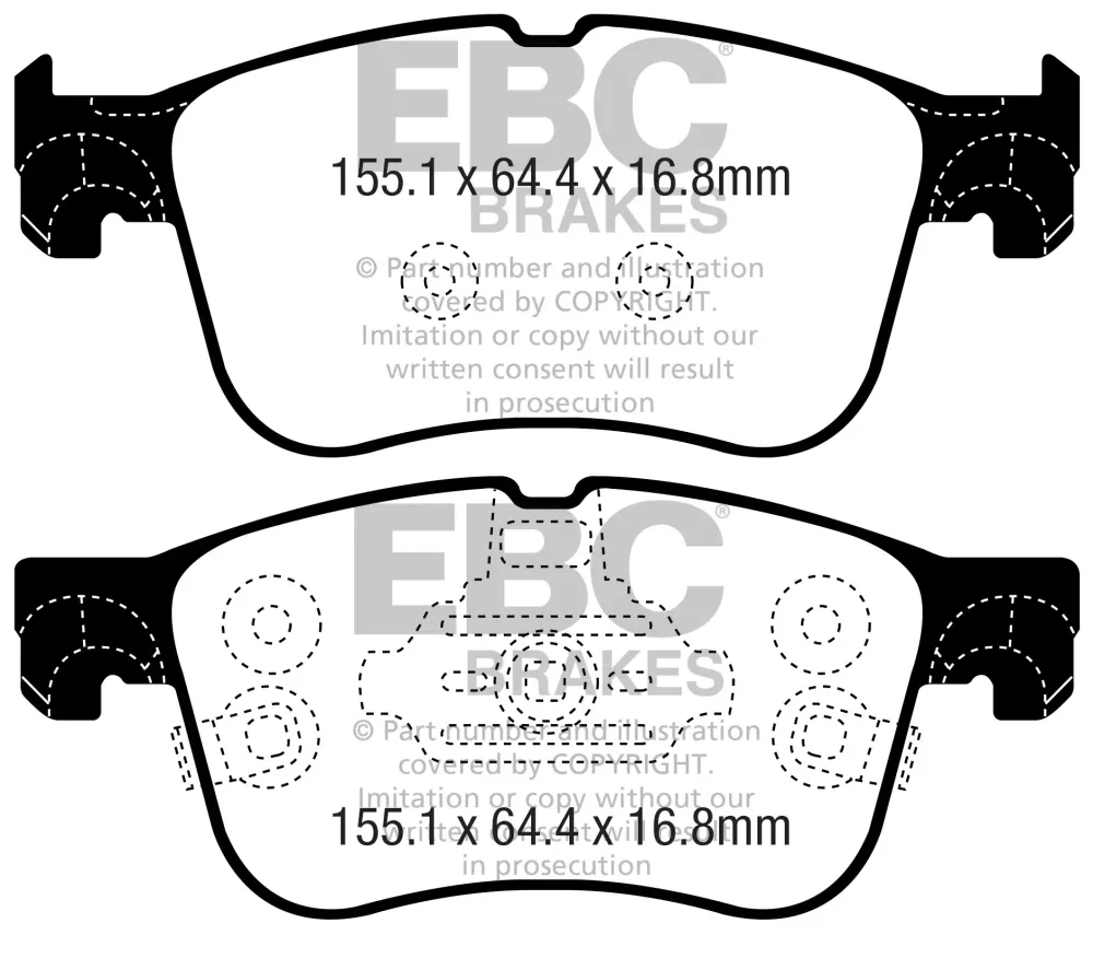 EBC Blackstuff Bremsbeläge Vorderachse DPX2372 ohne R90 für Ford Focus 4 Turnier 1.0 EcoBoost mHEV (114kw/ 155PS) Baujahr:...