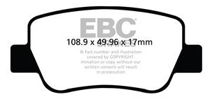 EBC Greenstuff 2000 Bremsbeläge Hinterachse DP22027 mit R90 für Toyota Avensis 3 2.2 D-4D (110kw/ 150PS) Baujahr: 01/09- m...