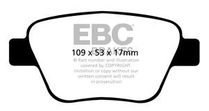 EBC Greenstuff 2000 Bremsbeläge Hinterachse DP22075 mit R90 für VW Jetta 4 1.6 TDI (77kw/ 105PS) Baujahr: 02/11- mit HSN T...