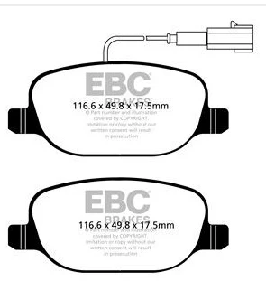 EBC Greenstuff 2000 Bremsbeläge Hinterachse DP22080 mit R90 für Alfa Romeo Giulietta 1.8 TBi (940FXR11) (177kw/ 241PS) Bau...