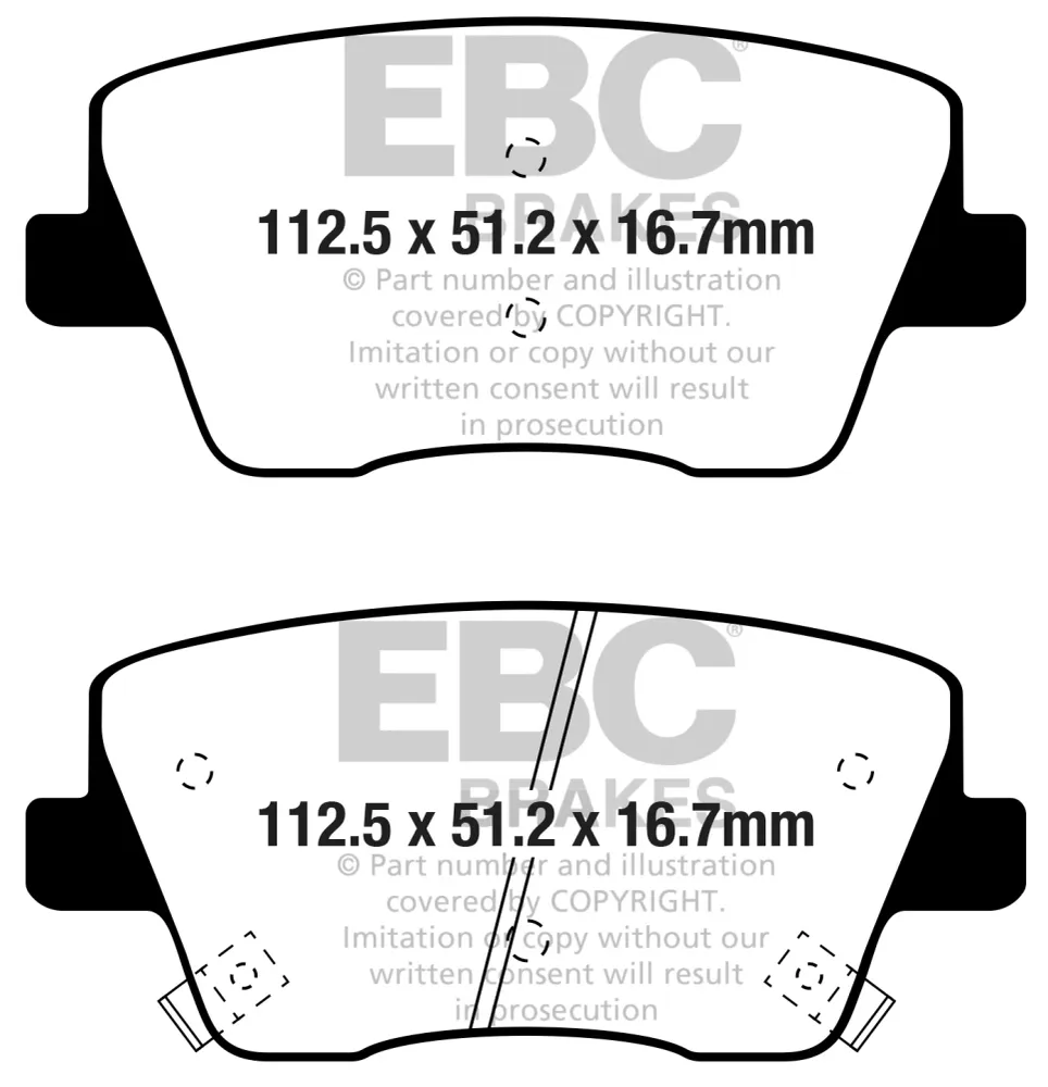 EBC Greenstuff 2000 Bremsbeläge Hinterachse DP22344 mit R90 für Hyundai KONA 2.0 N (206kw/ 280PS) Baujahr: 07/21- mit HSN...