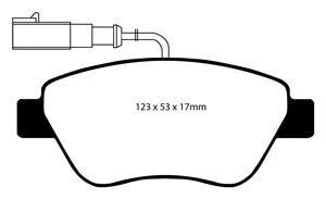 EBC Greenstuff 2000 Bremsbeläge Vorderachse DP21384/2 mit R90 für Fiat Punto EVO 45383 (55kw/ 75PS) Baujahr: 07/09-02/12 m...