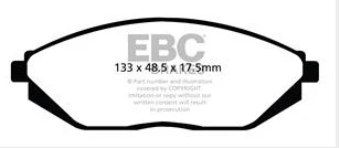 EBC Greenstuff 2000 Bremsbeläge Vorderachse DP22097 mit R90 für Chevrolet Spark 1.0 (50kw/ 68PS) Baujahr: 03/10- mit HSN T...