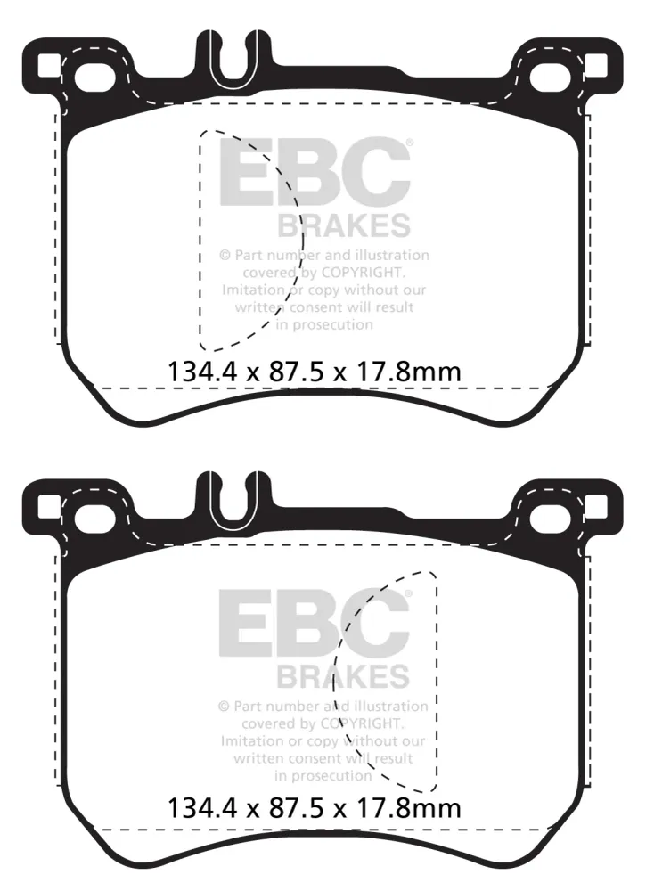 EBC Greenstuff 2000 Bremsbeläge Vorderachse DP22179 mit R90 für Mercedes-Benz S-Klasse S 350 d 4-matic (222.121) (183kw/ 2...