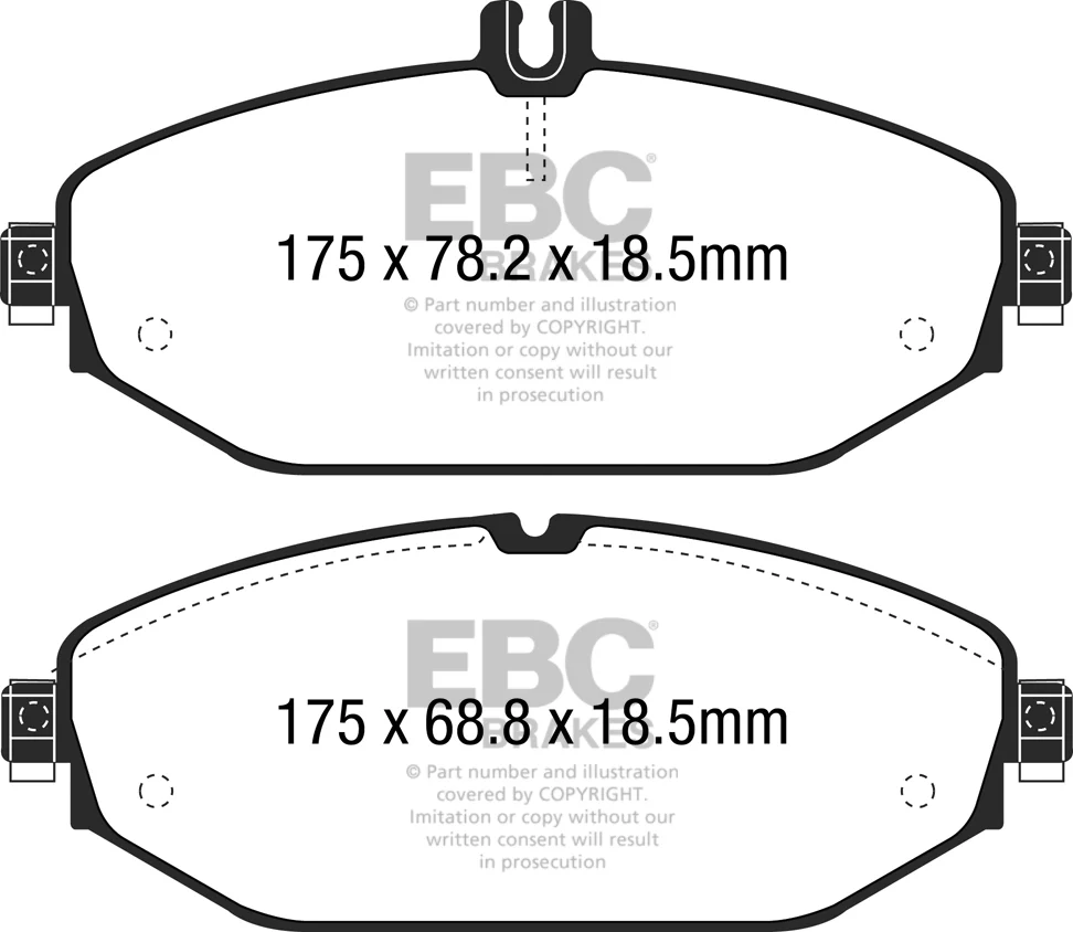 EBC Greenstuff 2000 Bremsbeläge Vorderachse DP22214 mit R90 für Mercedes-Benz E-Klasse E 220 d (213.004) (120kw/ 163PS) Ba...