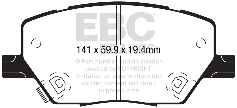 EBC Greenstuff 2000 Bremsbeläge Vorderachse DP22239 mit R90 für Fiat 500X 1.3 (334.AXR11) (110kw/ 150PS) Baujahr: 09/18- m...