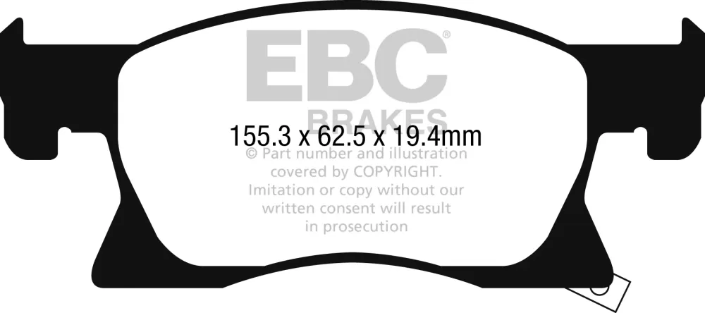 EBC Greenstuff 2000 Bremsbeläge Vorderachse DP22267 mit R90 für Opel Astra K 45383 (74kw/ 100PS) Baujahr: 06/15- mit HSN T...