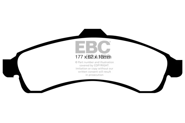 EBC Greenstuff 6000 Bremsbeläge Vorderachse DP61618 ohne R90 für Buick Rendezvous 3.5 (ABS) Baujahr: 05- EBC Bremsen24