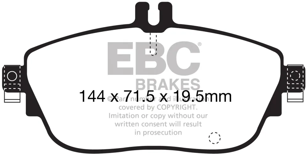 EBC Greenstuff 6000 Bremsbeläge Vorderachse DP62165 mit R90 für Mercedes-Benz GLA-Klasse GLA 180 CDI/d (156.912) (80kw/ 10...
