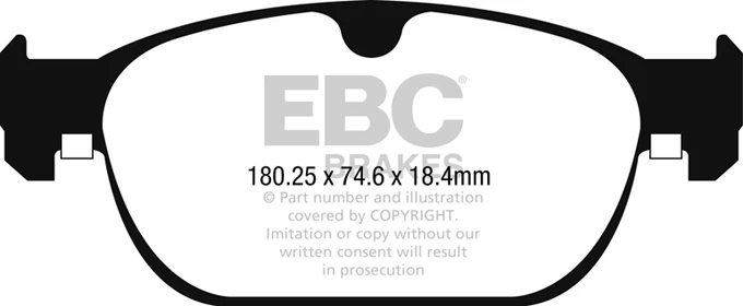 EBC Greenstuff 6000 Bremsbeläge Vorderachse DP62260 mit R90 für Volvo V90 II 2.0 D3 (110kw/ 150PS) Baujahr: 03/16- mit HSN...