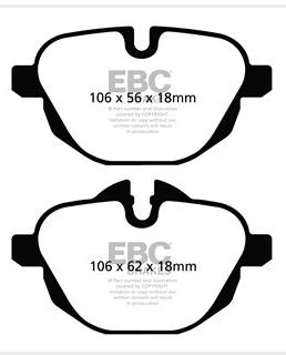 EBC Redstuff Bremsbeläge Hinterachse DP32047C mit R90 für BMW 5 520 d Mild-Hybrid (140kw/ 190PS) Baujahr: 11/19- mit HSN T...
