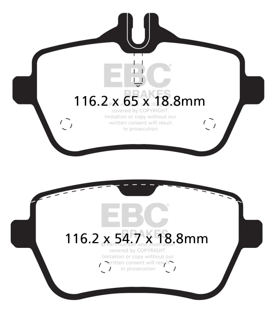 EBC Redstuff Bremsbeläge Hinterachse DP32180C mit R90 für Mercedes-Benz S-Klasse S 450 EQ Boost 4-matic (222.059 222.159)...