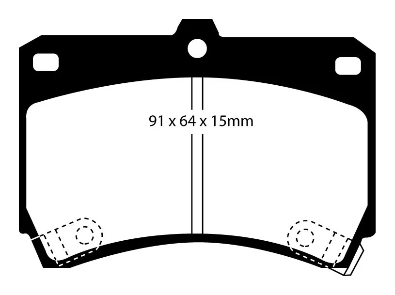 EBC Redstuff Bremsbeläge Vorderachse DP3884C ohne R90 für Mazda 323 F (4) 1.6 16V (65kw/ 88PS) Baujahr: 03/91-10/94 mit HS...