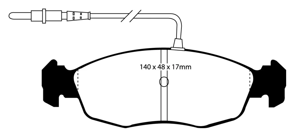 EBC Redstuff Bremsbeläge Vorderachse DP3948C mit R90 für Peugeot 306 45383 (55kw/ 75PS) Baujahr: 05/93-05/01 mit HSN TSN:...