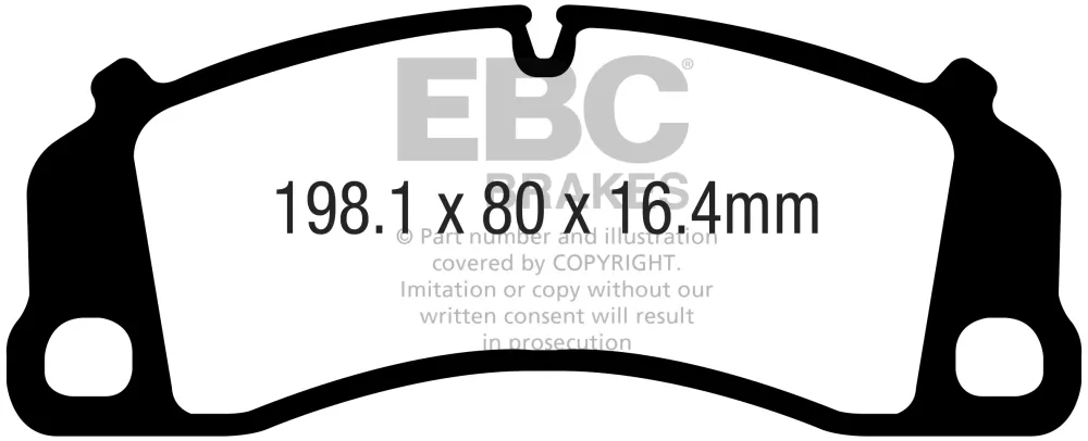 EBC RPX Bremsbeläge Vorderachse DP82206RPX für Porsche 911 3.8 Turbo (397kw/ 540PS) Baujahr: 01/16- mit HSN TSN: 0583 AJC...