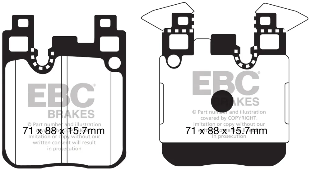 EBC Yellowstuff Bremsbeläge Hinterachse DP42133R mit R90 für BMW 1 118 d xDrive (110kw/ 150PS) Baujahr: 03/15- mit HSN TSN...