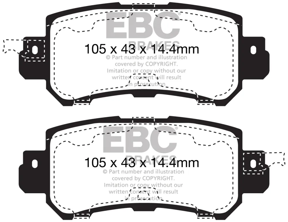 EBC Yellowstuff Bremsbeläge Hinterachse DP42135R mit R90 für Mazda CX-5 2.5 AWD (141kw/ 192PS) Baujahr: 02/15- mit HSN TSN...