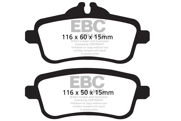 EBC Yellowstuff Bremsbeläge Hinterachse DP42137R mit R90 für Mercedes-Benz GLE-Klasse Coupe 350 d 4-matic (190kw/ 258PS) B...