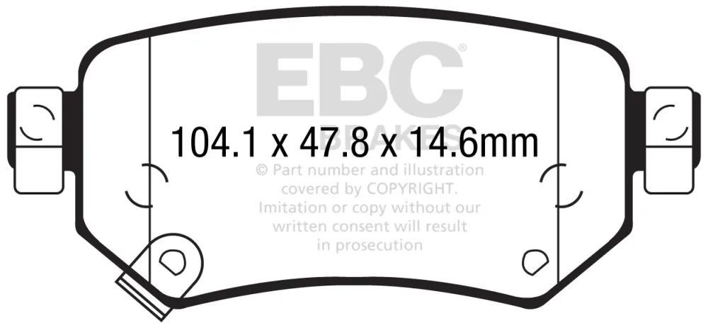 EBC Yellowstuff Bremsbeläge Hinterachse DP42287R mit R90 für Mazda 6 Stufenheck 2.2 D (129kw/ 175PS) Baujahr: 12/12- mit H...