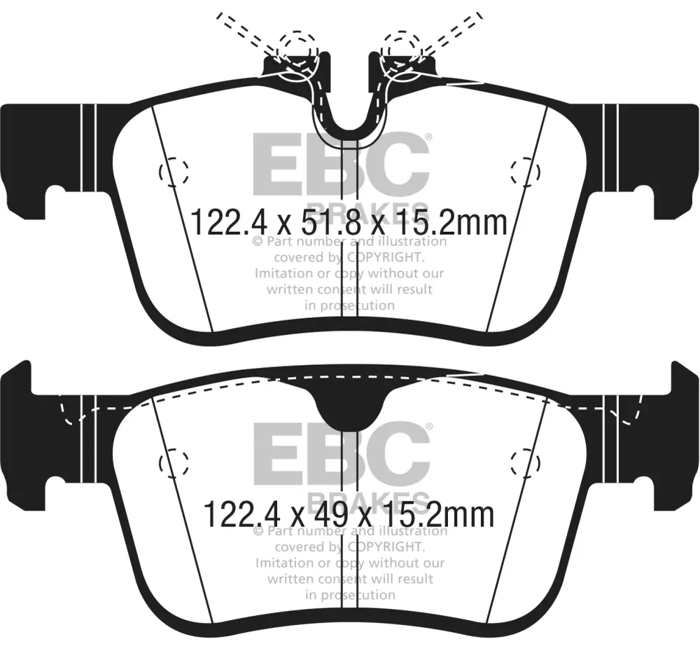 EBC Yellowstuff Bremsbeläge Hinterachse DP42306R mit R90 für Volvo XC60 II 2.0 D3 (110kw/ 150PS) Baujahr: 03/17- mit HSN T...