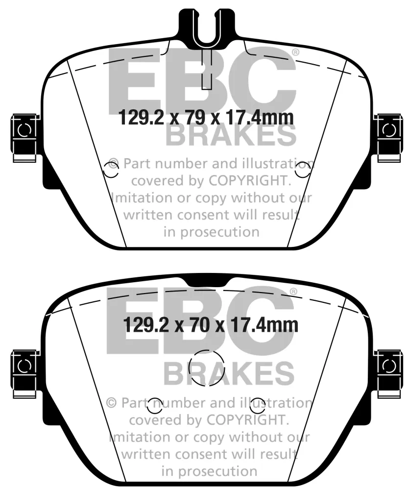 EBC Yellowstuff Bremsbeläge Hinterachse DP42314R mit R90 für Mercedes-Benz E-Klasse E 450 4-matic (213.068) (270kw/ 367PS)...
